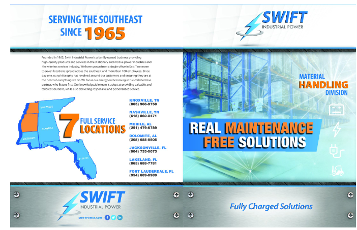 A brochure for swift industrial systems