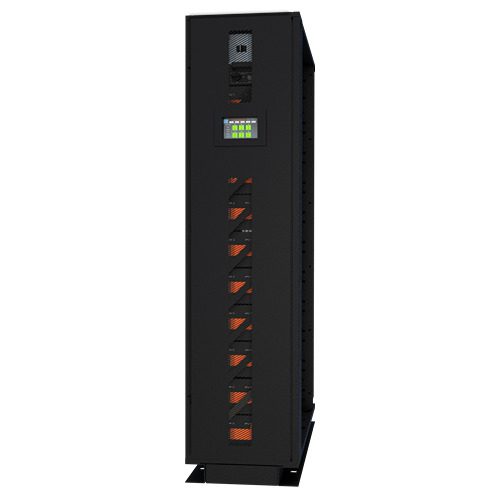 A black cabinet with many different types of batteries.