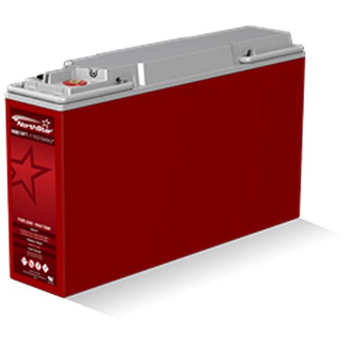 A red battery is shown with the star logo.