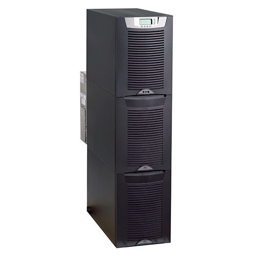 A large black tower with two drawers and a door.