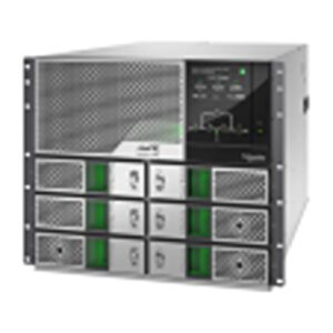 A large rack server with eight fans and six drives.