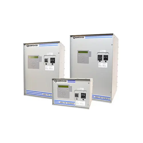 A group of three electrical boxes with one for the power supply.