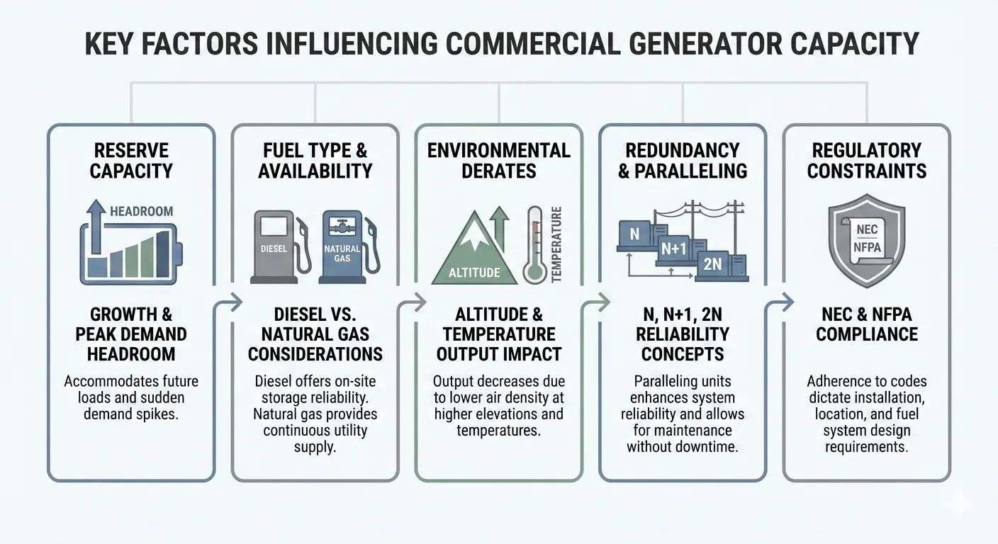 Key Factors Influence Commercial Generator Capacity